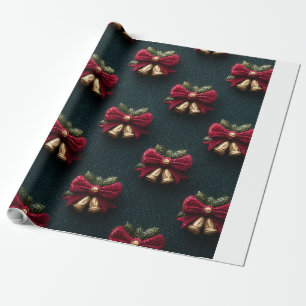Classic Christmas Bell Wrapping Paper Elegant Ho