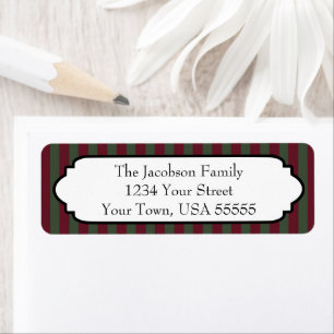 Classic Christmas Burgundy & Green Return Address Label