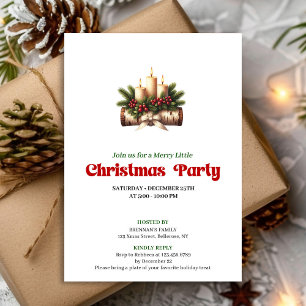 Classic Christmas Candles Holiday Invitation