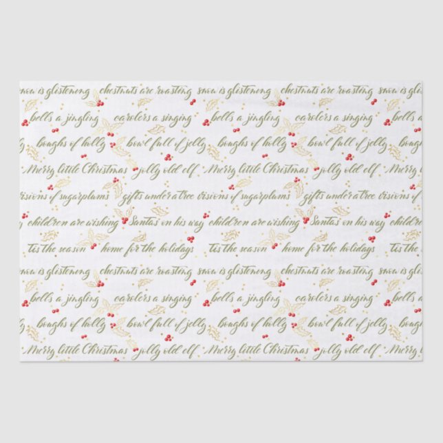 Classic Christmas Carols Tissue Paper (Front)
