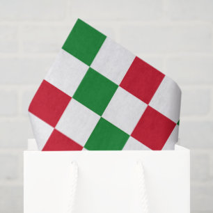 Classic Christmas Chequerboard Pattern Tissue Paper