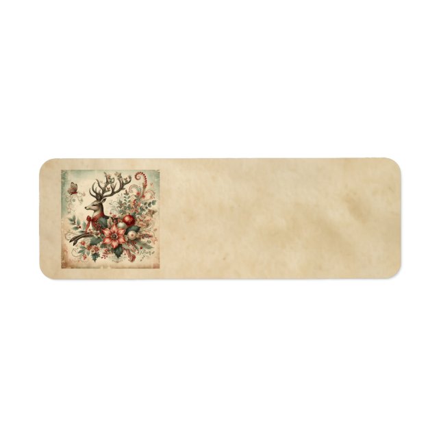 Classic Christmas Deer Address Labels (Front)