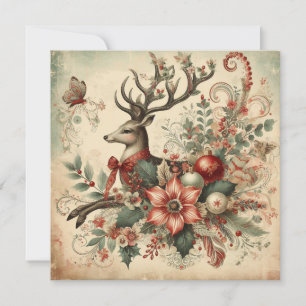 Classic Christmas Deer Greeting Card