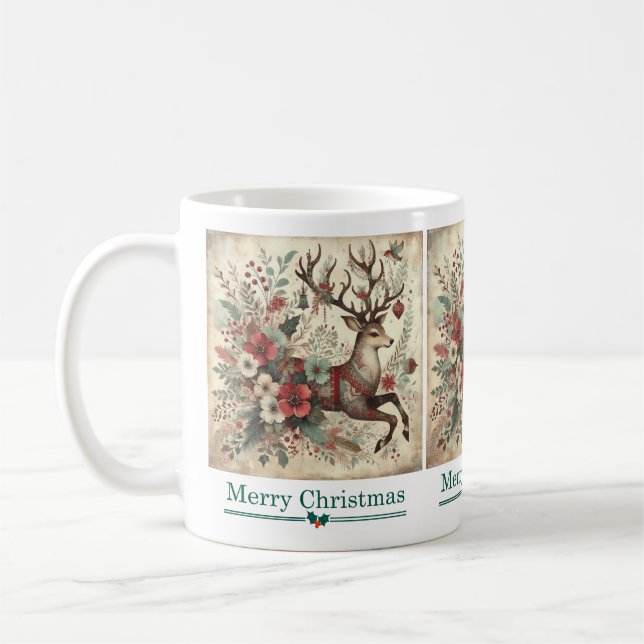 Classic Christmas Deer Mug (Left)