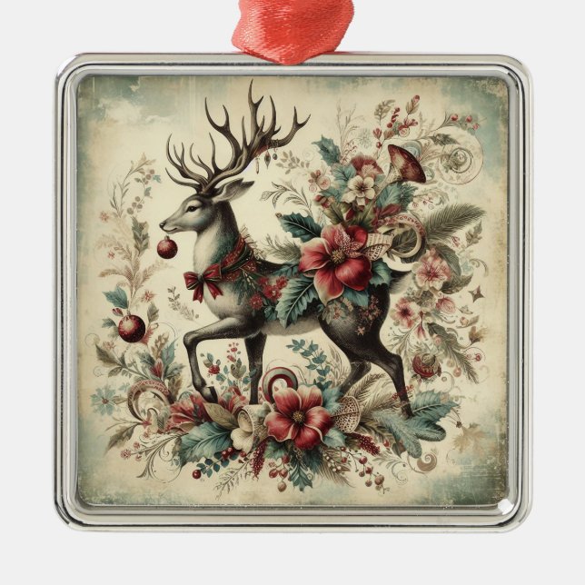 Classic Christmas Deer Ornament (Front)