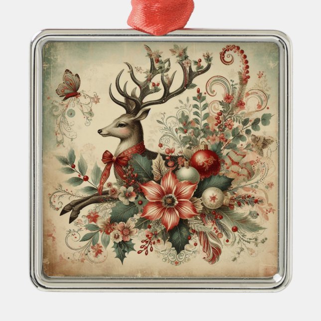 Classic Christmas Deer Ornament (Front)