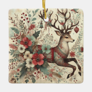 Classic Christmas Deer Ornament