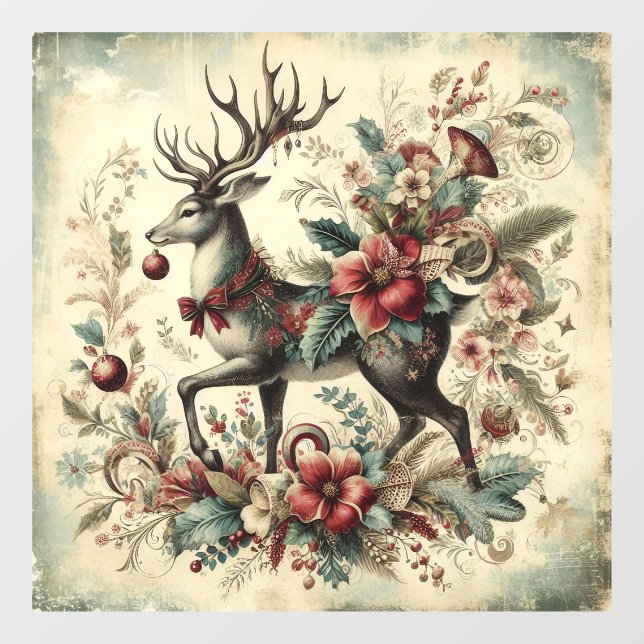 Classic Christmas Deer Window Cling (Sheet)