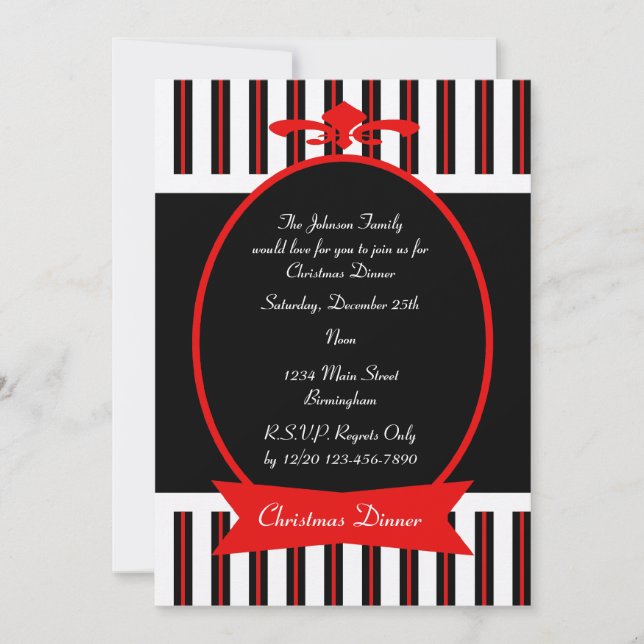 Classic Christmas Dinner Party Invitation (Front)