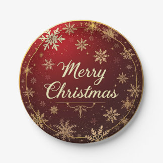 Classic Christmas Elegance Paper Plate