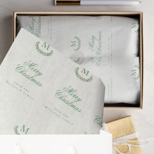 Classic Christmas family monogram Tissue Paper