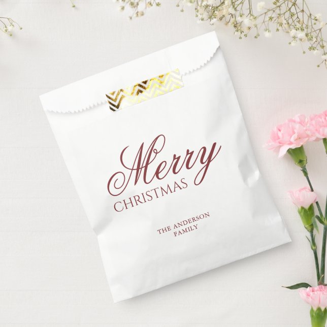 Classic Christmas Favour Bags | Deep Red Script (Sealed)