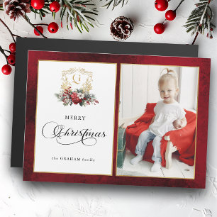 Classic Christmas Floral Crest Photo