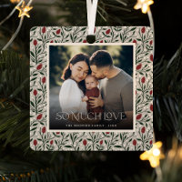 Classic Christmas Floral Frame Photo