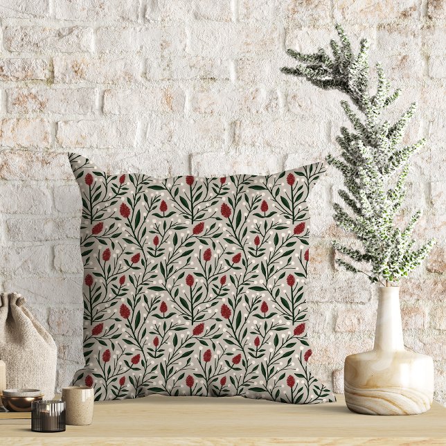 Classic Christmas Floral Pattern Cushion (Creator Uploaded)