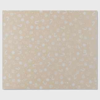 Classic Christmas Gift Wrap Paper, Kraft Backgroun