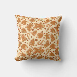 Classic Christmas Gingerbread Cookies Festive Gift Cushion