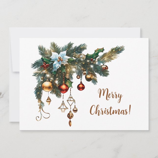 Classic Christmas  Holiday Card (Front)