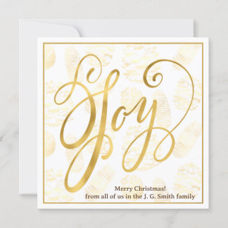 Classic Christmas Joy in Gold Flat Holiday Card