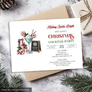 Classic Christmas Martini Cocktails Party Invite