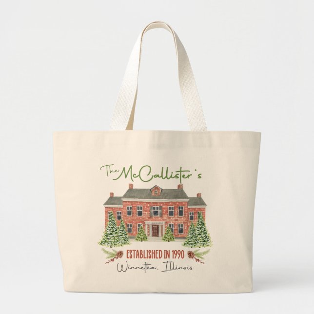 Classic Christmas Movie Large Tote Bag (Front)