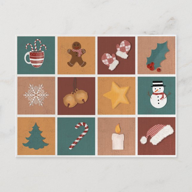 Classic Christmas Ornaments Decorations  Holiday Postcard (Front)