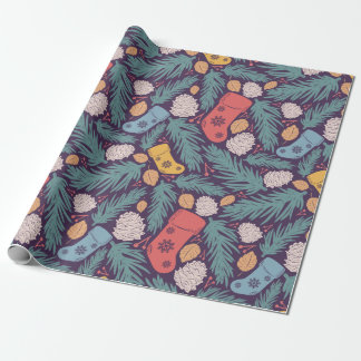 Classic Christmas Ornaments Pattern Wrapping Paper
