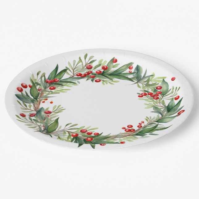 Classic Christmas Paper Plate (Angled)