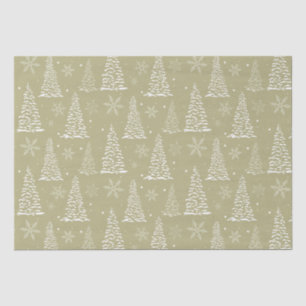 Classic Christmas Pines on Green Tissue Paper