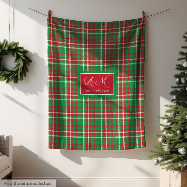 Classic Christmas Plaid Blanket Monogram Holiday (Classic Christmas Plaid Blanket Monogram Holiday)