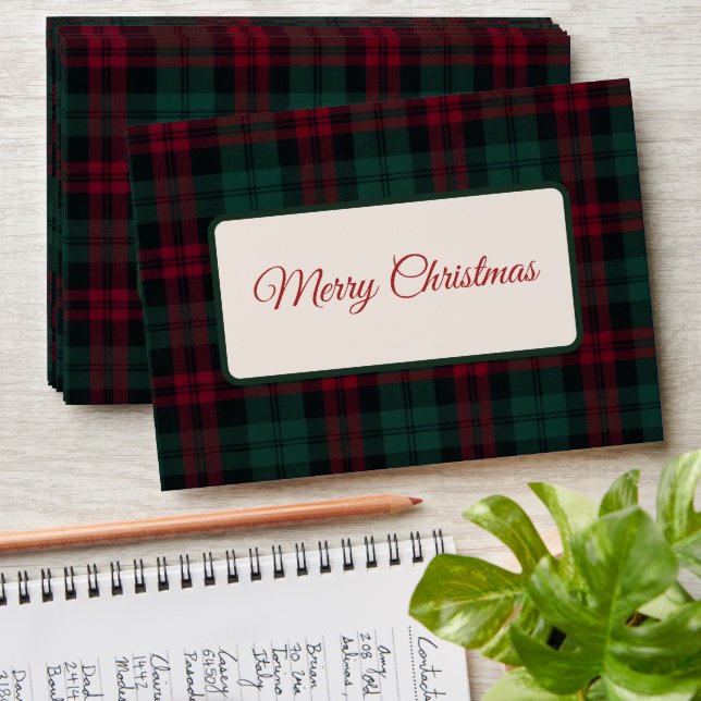 Classic Christmas Plaid Envelope (Stacked)