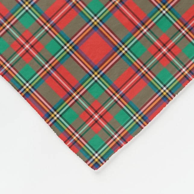 Classic Christmas Plaid Fleece Blanket (Corner)