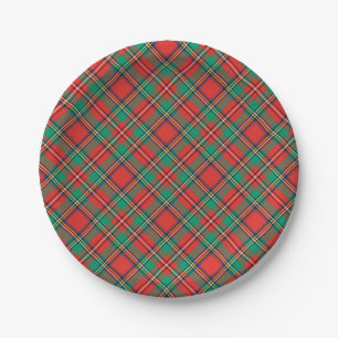Classic Christmas Plaid Paper Plate