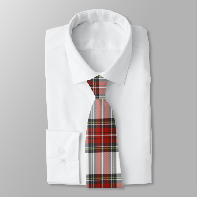 Classic Christmas Plaid Pattern Tie (Tied)