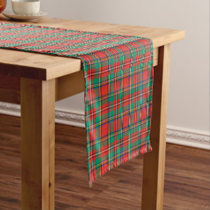 Classic Christmas Plaid Short Table Runner