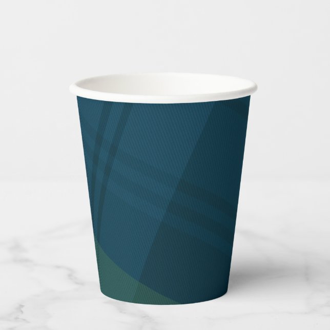 Classic Christmas plaid simple navy holiday party Paper Cups (Front)