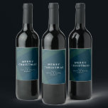 Classic Christmas plaid simple personalised Wine Label<br><div class="desc">With its classic holiday tartan background, this chic and stylish Christmas wine label is the perfect touch to your holiday festivites. The navy and green black watch plaid inspired label features a customisable message and a spot for personalisation. This plaid Christmas wine label is designed to match with the classic...</div>