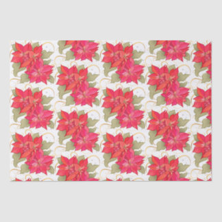 Classic Christmas Poinsettias Tissue Paper