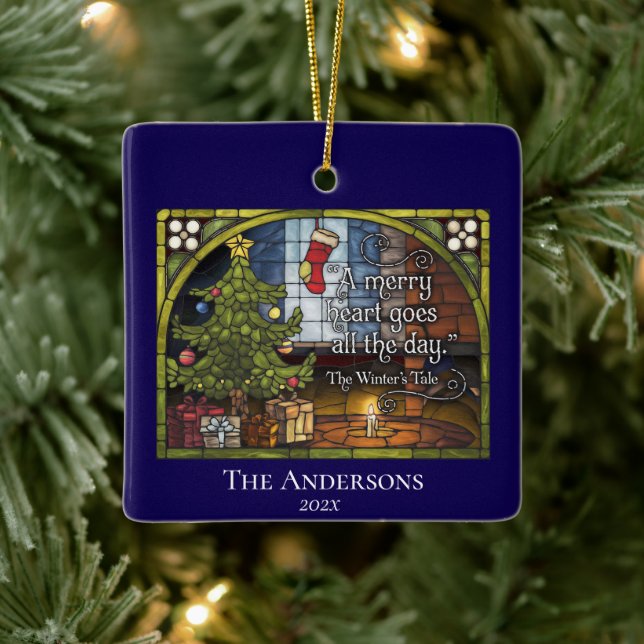 Classic Christmas Quote Keepsake Ceramic Ornament (Tree)