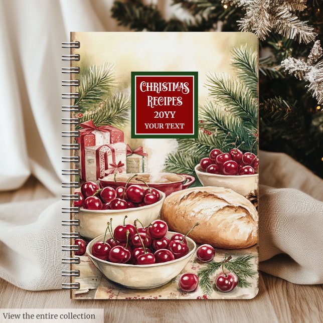 Classic Christmas Recipe Binder Your Custom Name Notebook (Classic Christmas Recipe Binder Your Custom Name)