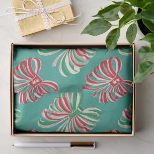 Classic Christmas Red, Green Candy Ribbon Tissue Paper