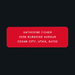 Classic Christmas red minimalist holiday address Return Address Label<br><div class="desc">Christmas minimalist address label in classic red colour for winter holiday.</div>