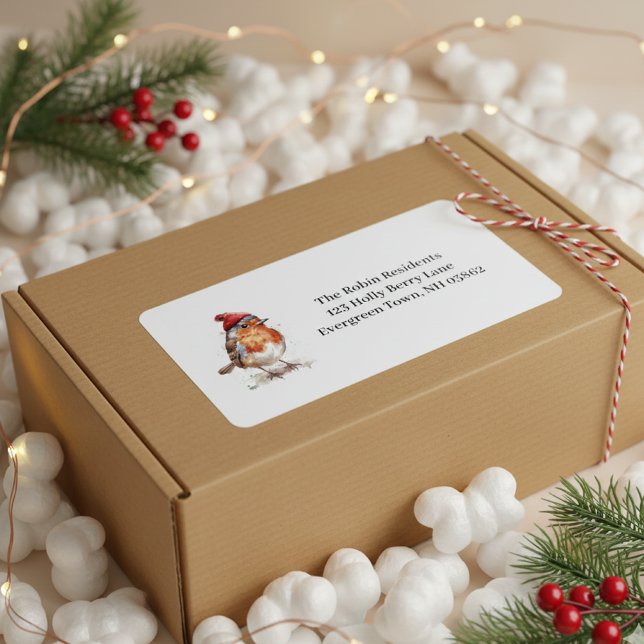 Classic Christmas Robin, custom  Label (Creator Uploaded)