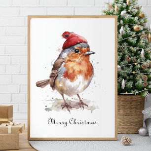 Classic Christmas Robin, custom Poster