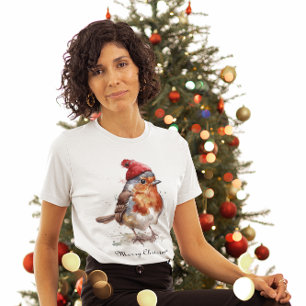Classic Christmas Robin, custom T-Shirt