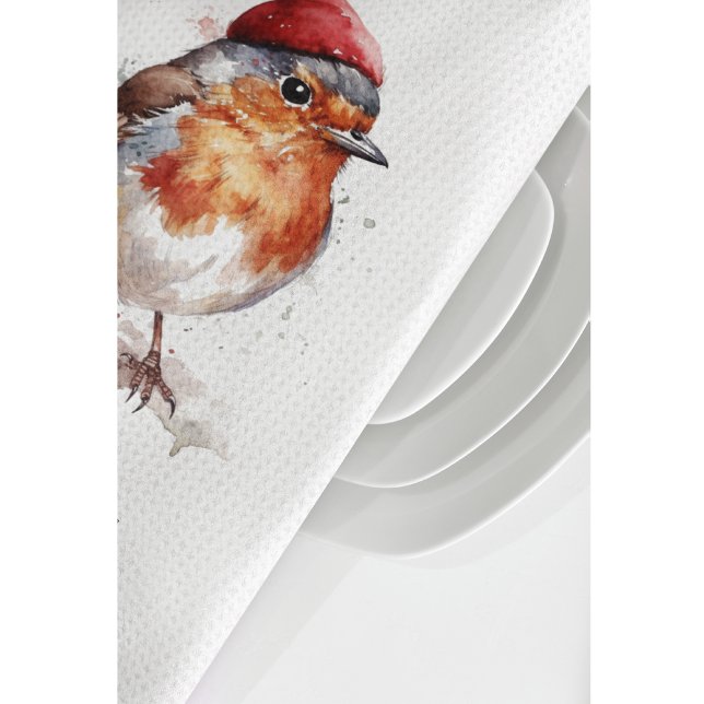 Classic Christmas Robin, custom  Tea Towel (Creator Uploaded)