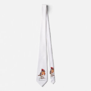 Classic Christmas Robin, custom Tie