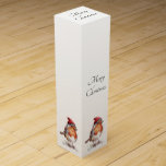 Classic Christmas Robin, custom  Wine Box<br><div class="desc">Present your holiday spirits in truly unforgettable style with our custom Wine Box featuring the delightful "Classic Christmas Robin" design! This elegant box showcases a beautifully illustrated robin, adorned with a cosy red winter hat, adding a touch of nostalgic charm and festive sophistication to any bottle. Perfect for gifting wine...</div>