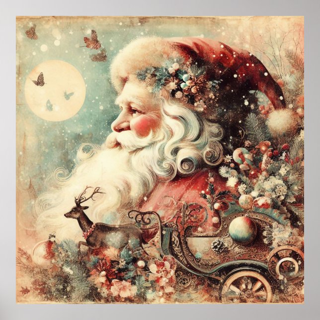 Classic Christmas Santa Poster (Front)