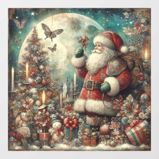 Classic Christmas Santa Window Cling (Sheet)